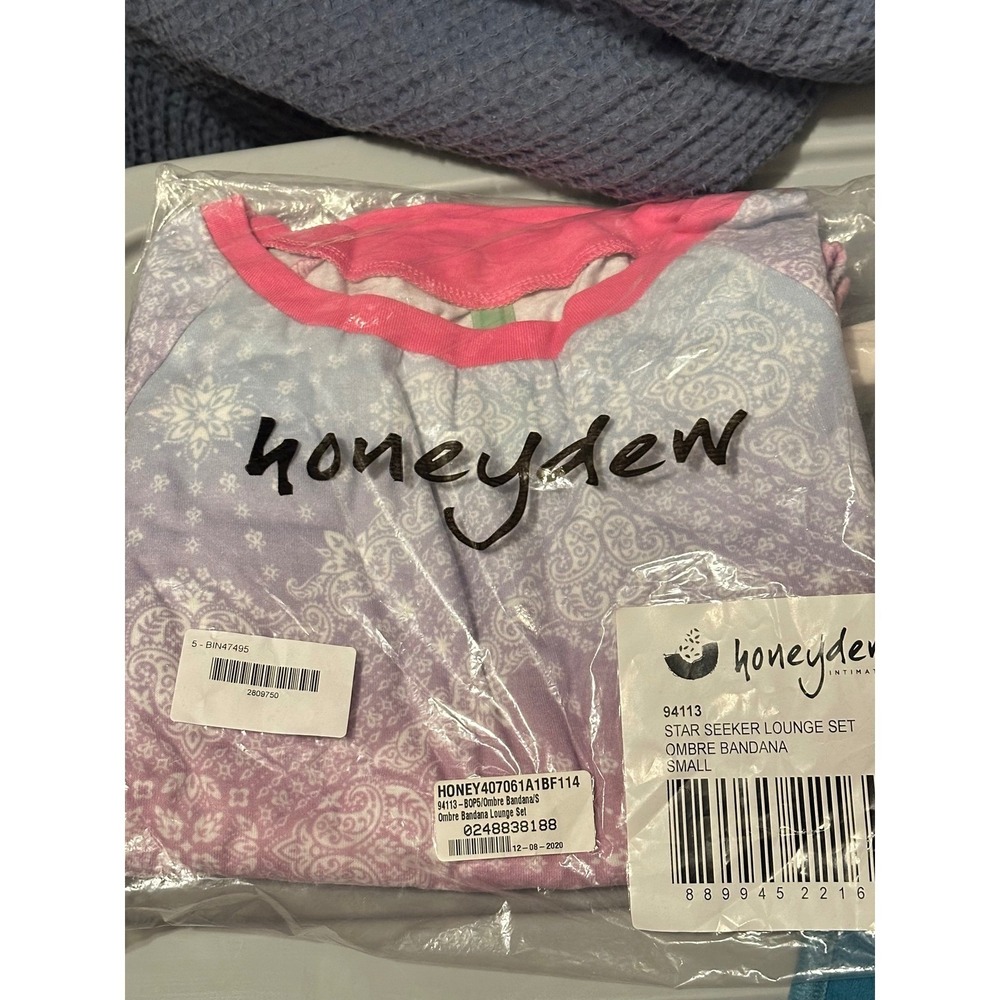 NEW Nordstrom Honeydew Intimates Star Seeker‎ Lounge Set Pink Purple Small Cozy - Picture 2 of 4
